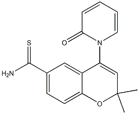 2,2-Dimethyl-6-thiocarbamoyl-4-[(1,2-dihydro-2-oxopyridin)-1-yl]-2H-1-benzopyran Struktur