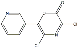 3,5-Dichloro-6-(3-pyridyl)-2H-1,4-oxazin-2-one Struktur