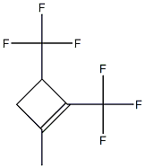 1,2-Bis(trifluoromethyl)-3-methyl-2-cyclobutene Struktur