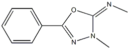 2-Methylimino-3-methyl-5-phenyl-2,3-dihydro-1,3,4-oxadiazole Struktur