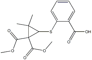 3-(2-Hydroxycarbonylphenyl)thio-2,2-dimethylcyclopropane-1,1-dicarboxylic acid dimethyl ester Struktur