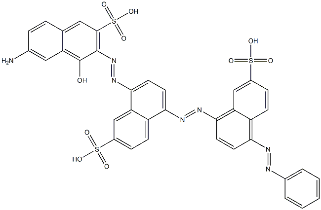 8-[(7-Amino-1-hydroxy-3-sulfo-2-naphtyl)azo]-5-[[4-(phenylazo)-7-sulfo-1-naphtyl]azo]-2-naphthalenesulfonic acid Struktur