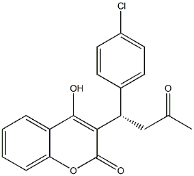 3-[(S)-1-(4-Chlorophenyl)-3-oxobutyl]-4-hydroxy-2H-1-benzopyran-2-one Struktur