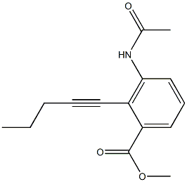 3-Acetylamino-2-(1-pentynyl)benzoic acid methyl ester Struktur