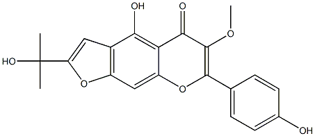 4-Hydroxy-2-(1-hydroxy-1-methylethyl)-7-(4-hydroxyphenyl)-6-methoxy-5H-furo[3,2-g][1]benzopyran-5-one Struktur