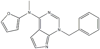 1-Benzyl-4-(2-furylmethylamino)-1H-pyrrolo[2,3-d]pyrimidine Struktur