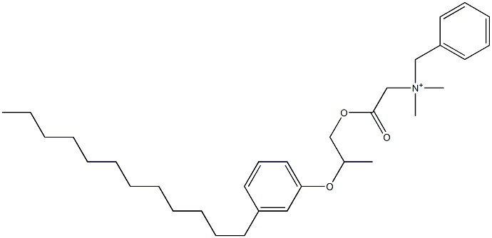 N,N-Dimethyl-N-benzyl-N-[[[2-(3-dodecylphenyloxy)propyl]oxycarbonyl]methyl]aminium Struktur