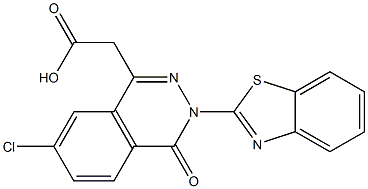 3-(2-Benzothiazolyl)-7-chloro-3,4-dihydro-4-oxophthalazine-1-acetic acid Struktur