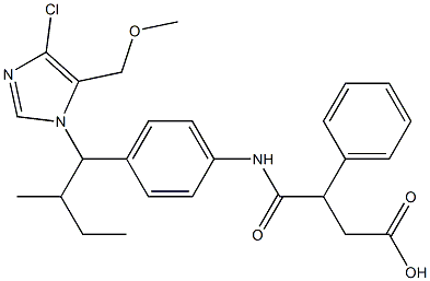 3-[4-(2-Butyl-4-chloro-5-methoxymethyl-1H-imidazol-1-ylmethyl)phenylaminocarbonyl]-3-phenylpropionic acid Struktur