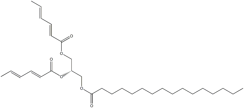 [S,(-)]-1-O-Palmitoyl-2-O,3-O-di(1-oxo-2,4-hexadienyl)-D-glycerol Struktur