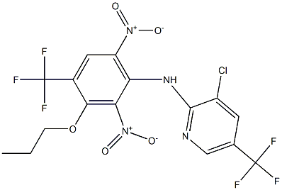 3-Chloro-5-trifluoromethyl-N-(3-propyloxy-4-trifluoromethyl-2,6-dinitrophenyl)pyridin-2-amine Struktur