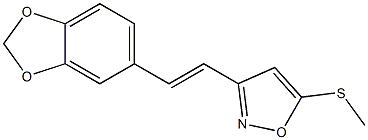 3-[(E)-2-[3,4-Methylenedioxyphenyl]vinyl]-5-(methylthio)isoxazole Struktur