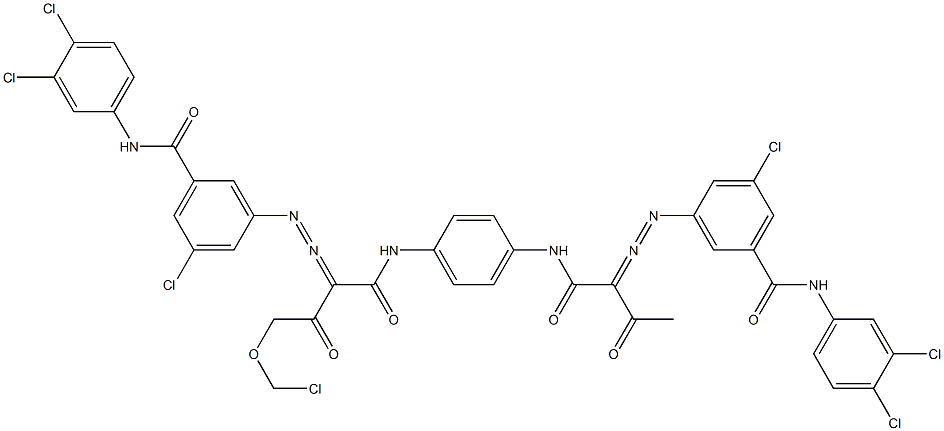 3,3'-[2-(Chloromethyloxy)-1,4-phenylenebis[iminocarbonyl(acetylmethylene)azo]]bis[N-(3,4-dichlorophenyl)-5-chlorobenzamide] Struktur