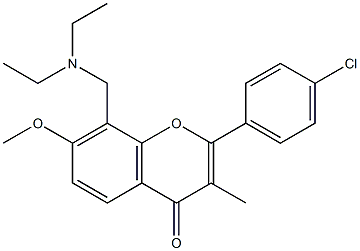 4'-Chloro-8-[(diethylamino)methyl]-7-methoxy-3-methylflavone Struktur