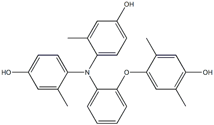 N,N-Bis(4-hydroxy-2-methylphenyl)-2-(4-hydroxy-2,5-dimethylphenoxy)benzenamine Struktur