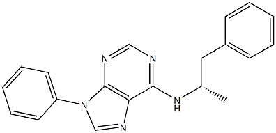 6-[(S)-1-Methyl-2-phenylethyl]amino-9-phenyl-9H-purine Struktur