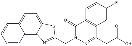 3,4-Dihydro-7-fluoro-3-(naphtho[1,2-d]thiazol-2-ylmethyl)-4-oxophthalazine-1-acetic acid Struktur