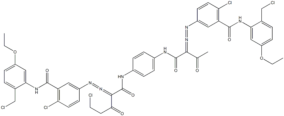 3,3'-[2-(Chloromethyl)-1,4-phenylenebis[iminocarbonyl(acetylmethylene)azo]]bis[N-[2-(chloromethyl)-5-ethoxyphenyl]-6-chlorobenzamide] Struktur