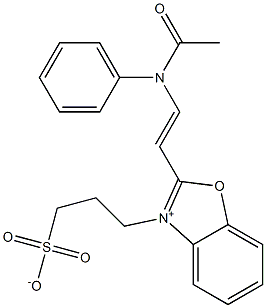 2-[2-[Acetyl(phenyl)amino]ethenyl]-3-(3-sulfonatopropyl)benzoxazolium Struktur