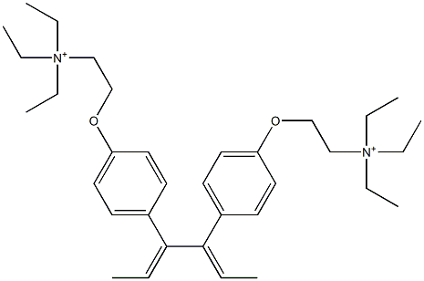 N,N'-[(1,2-Diethylidene-2,1-ethanediyl)bis(p-phenyleneoxyethylene)]bis(N,N-diethylethanaminium) Struktur