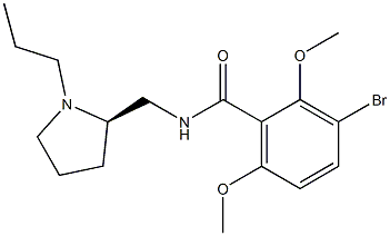 3-Bromo-N-[[(2R)-1-propyl-2-pyrrolidinyl]methyl]-2,6-dimethoxybenzamide Struktur