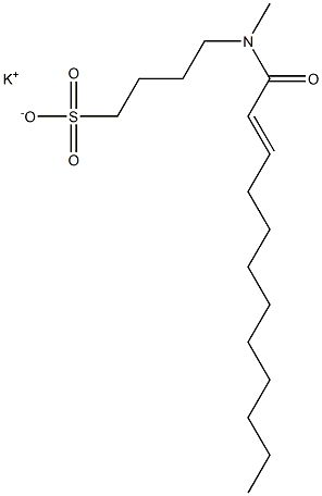 4-[N-(2-Dodecenoyl)-N-methylamino]-1-butanesulfonic acid potassium salt Struktur