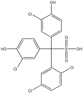 (2,5-Dichlorophenyl)bis(3-chloro-4-hydroxyphenyl)methanesulfonic acid Struktur