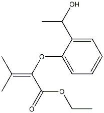 2-[2-(1-Hydroxyethyl)phenoxy]-3-methyl-2-butenoic acid ethyl ester Struktur