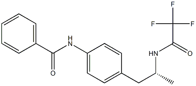 (-)-N-[4-[(R)-2-(Trifluoroacetylamino)propyl]phenyl]benzamide Struktur