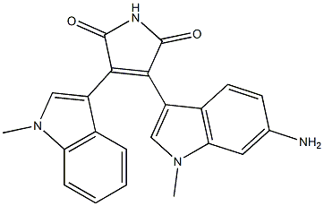 3-(6-Amino-1-methyl-1H-indol-3-yl)-4-(1-methyl-1H-indol-3-yl)-1H-pyrrole-2,5-dione Struktur