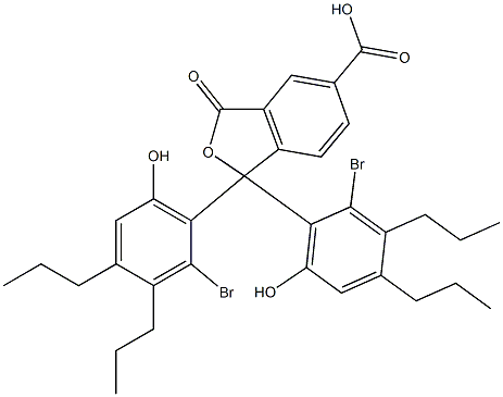 1,1-Bis(2-bromo-6-hydroxy-3,4-dipropylphenyl)-1,3-dihydro-3-oxoisobenzofuran-5-carboxylic acid Struktur