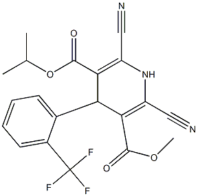 4-(2-Trifluoromethylphenyl)-2-cyano-6-cyano-1,4-dihydropyridine-3,5-dicarboxylic acid 3-methyl 5-isopropyl ester Struktur