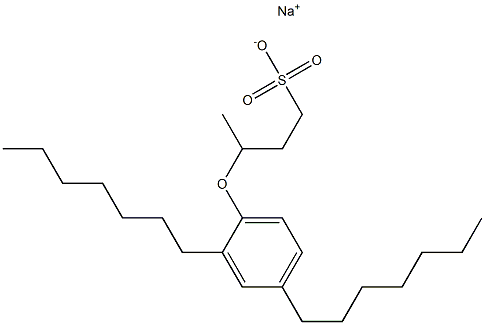 3-(2,4-Diheptylphenoxy)butane-1-sulfonic acid sodium salt Struktur