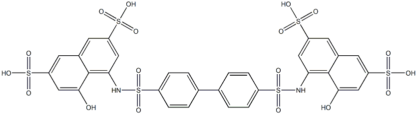 5,5'-Dihydroxy[4,4'-[(1,1'-biphenyl-4,4'-diyl)di(sulfonylimino)]bis(2,7-naphthalenedisulfonic acid)] Struktur