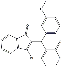 4,5-Dihydro-2-methyl-4-(3-methoxyphenyl)-5-oxo-1H-indeno[1,2-b]pyridine-3-carboxylic acid methyl ester Struktur