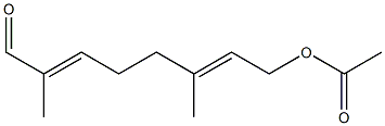 (2E,6E)-2,6-Dimethyl-8-acetoxy-2,6-octadienal Struktur