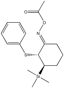 (1R,2R)-1-(Trimethylsilyl)-2-(phenylthio)-3-(acetoxyimino)cyclohexane Struktur