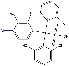 (2-Chlorophenyl)(2-chloro-6-hydroxyphenyl)(2,4-dichloro-3-hydroxyphenyl)methanesulfonic acid Struktur