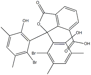 1,1-Bis(2-bromo-6-hydroxy-3,5-dimethylphenyl)-1,3-dihydro-3-oxoisobenzofuran-7-carboxylic acid Struktur