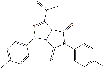 1,3a,4,5,6,6a-Hexahydro-3-acetyl-4,6-dioxo-5-(4-methylphenyl)-1-(4-methylphenyl)pyrrolo[3,4-c]pyrazole Struktur