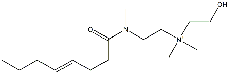 2-[N-(4-Octenoyl)-N-methylamino]-N-(2-hydroxyethyl)-N,N-dimethylethanaminium Struktur