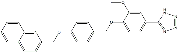 2-[4-[4-(1H-Tetrazol-5-yl)-2-methoxyphenoxymethyl]phenoxymethyl]quinoline Struktur