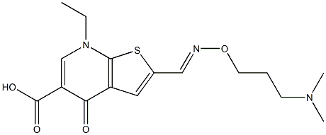 2-[[3-(Dimethylamino)propoxy]iminomethyl]-7-ethyl-4,7-dihydro-4-oxothieno[2,3-b]pyridine-5-carboxylic acid Struktur