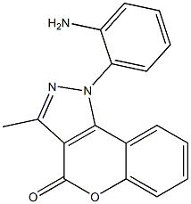 1-(2-Aminophenyl)-3-methyl[1]benzopyrano[4,3-c]pyrazol-4(1H)-one Struktur