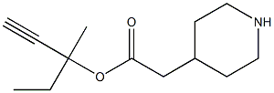 4-Piperidineacetic acid 1-ethynyl-1-methylpropyl ester Struktur