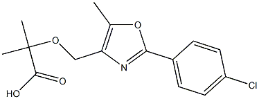 2-[[2-(4-Chlorophenyl)-5-methyl-4-oxazolyl]methoxy]-2-methylpropionic acid Struktur