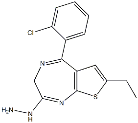 5-(o-Chlorophenyl)-7-ethyl-2-hydrazino-3H-thieno[2,3-e]-1,4-diazepine Struktur