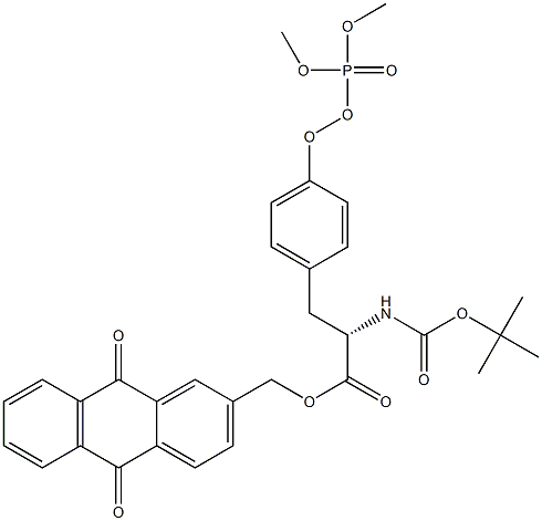 N-Boc-O-(Dimethoxyphosphinyloxy)-L-tyrosine [(9,10-dihydro-9,10-dioxoanthracen)-2-ylmethyl] ester Struktur