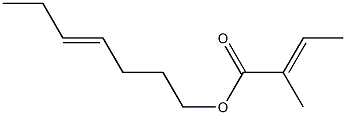 (E)-2-Methyl-2-butenoic acid 4-heptenyl ester Struktur