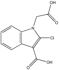 2-Chloro-1-(carboxymethyl)-1H-indole-3-carboxylic acid Struktur